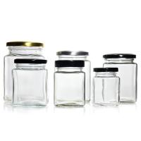 Buy cheap Square Glass Food Jar Empty Storage Glass Jar With Metal Lid product