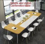 Modern Simple Long Table Wood Style PANEL Conference Table for Company Training