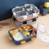 Buy cheap Metal Bento Lunch Box 3 Compartment 304 Stainless Steel Sealed Insulation Blue from wholesalers