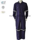 Buy cheap Cotton Dark Purple Fire Resistant Coveralls With Reflective Tape Safety Clothing from wholesalers