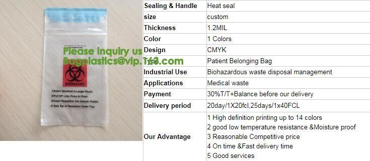Bio-Medical Hazardous Waste bag, Bio-Hazard Specimen pouch Printed Medical Mart, Biological Waste Management