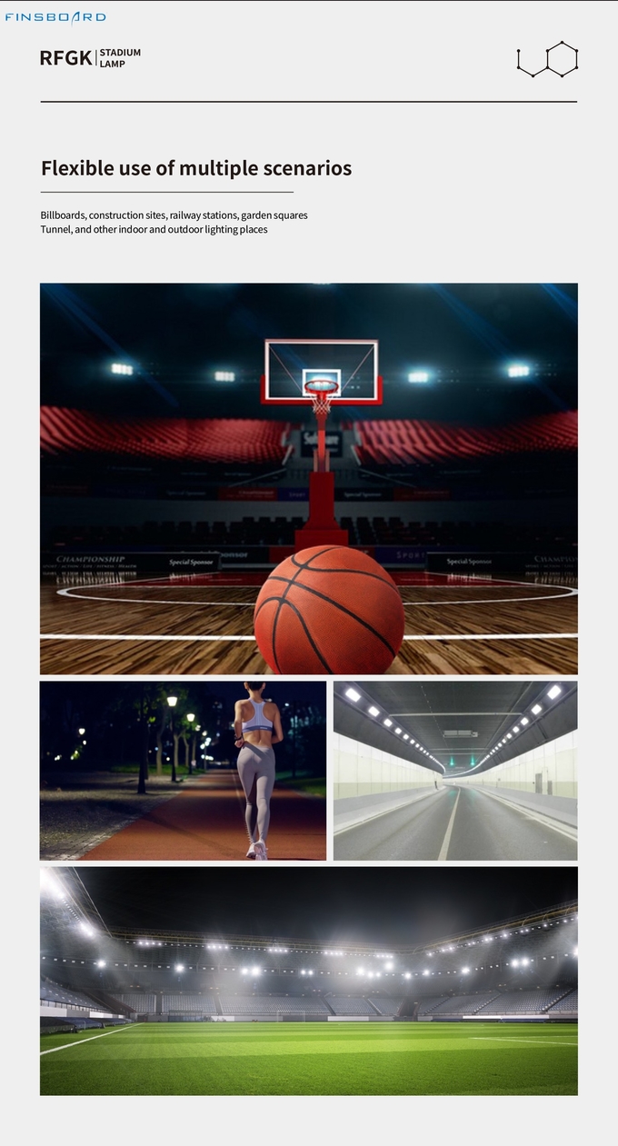 120lm/w IP66 Grate LED Stadium Lighting 90° Lens Angle