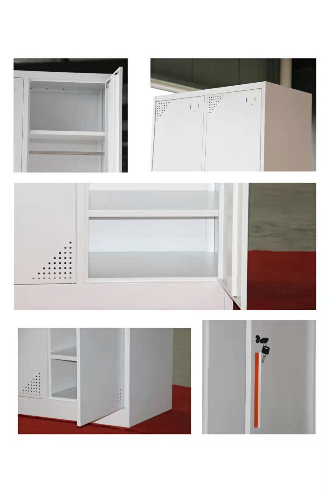Thick 2 Door Steel Locker With Cloths Hanger Upper 2 Fixed Shelf Any RAL/LK Color
