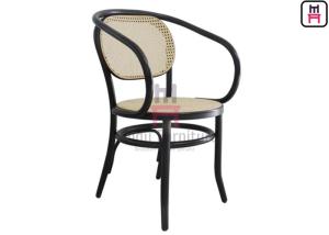 Wholesale Natural Rattan Dining Chairs Black Benchwood Armrest Cane Dining Chair from china suppliers