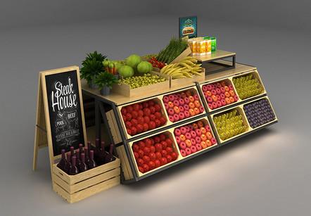 Buy cheap K D Wooden Shop Display Shelving Fruit And Vegetable Display Stand from wholesalers