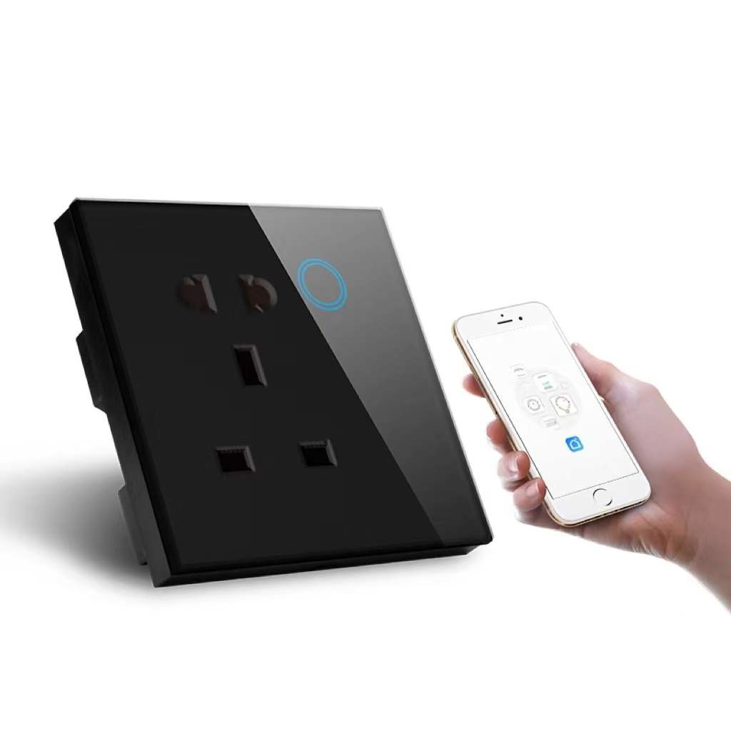 Buy cheap Smart Wifi Uk Standard Universal Wall Socket With Touch Glass Panel Compatible Uk Plug With Alexa&google from wholesalers