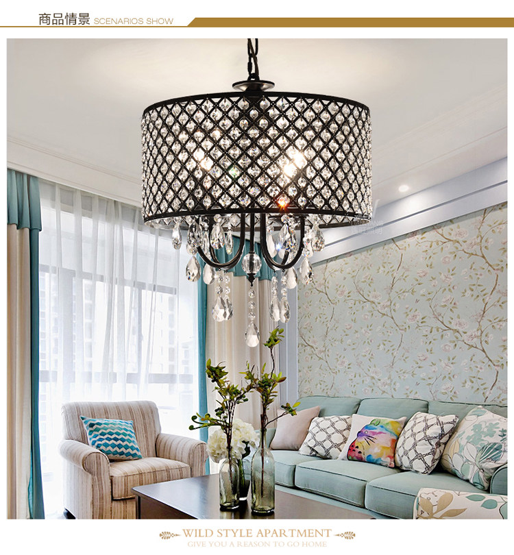 Modern Chandelier Ceiling Lighting with Crystal Lampshade Lighting Dining room Kitchen Hanging Lamp (WH-MI-77)