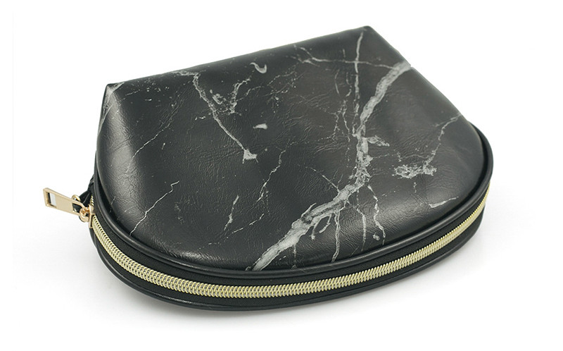 Shell Shape Waterproof Travel Marble PU Cosmetic Make Up Bags