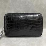 Authentic Real Crocodile Belly Skin Zipper Closure Male Clutch Purse Genuine