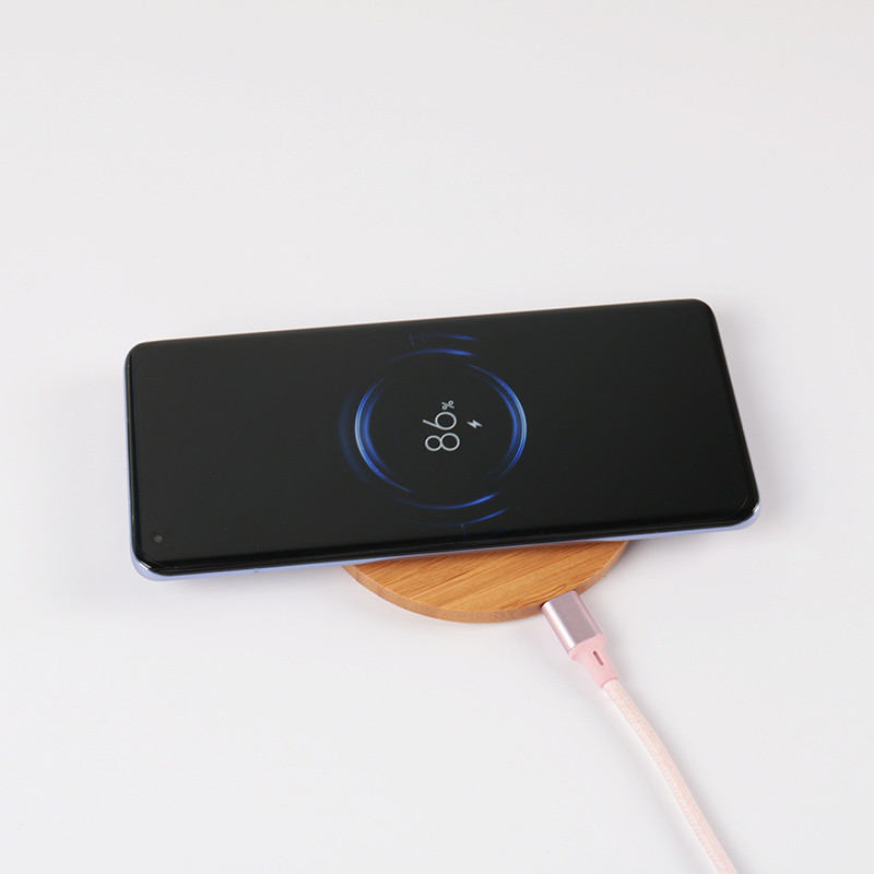 Circular Shapes Multifunction Wireless Charger 15w Bamboo Material