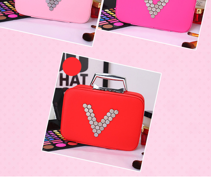 Mirror Ladies Cosmetics Storage PU Makeup Bag Case