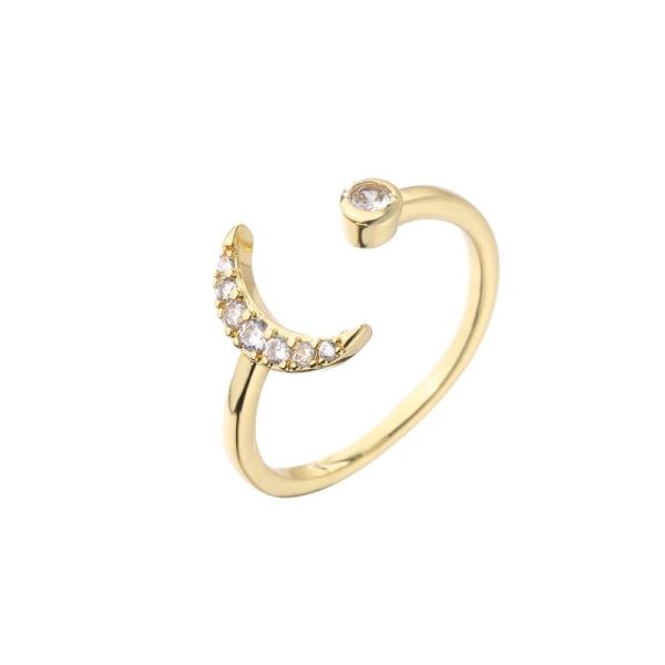 Buy cheap Diamond Inlaid Star Moon Ring 18K Gold Wedding Engagement Jewelry OEM from wholesalers