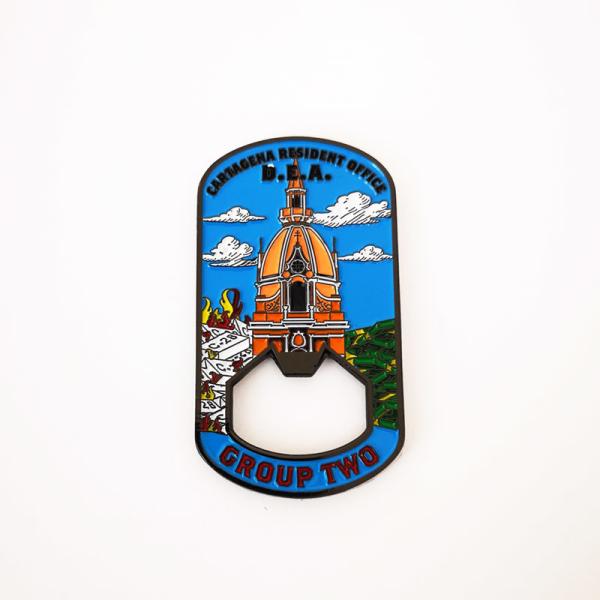 Buy cheap Zinc Alloy Diecasted Bottle Opener Soft Enamel Colors Classic D.E.A. Design from wholesalers