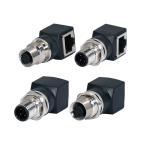 Customized Waterproof A Code Color 4 Pin Male Female M12 To RJ45 Adapter
