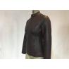 Buy cheap Oxblood Symmetrical Ladies PU Jacket Slim Womens Burgundy Pleather Jacket from wholesalers