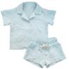 Buy cheap Customized Kids Button Down Top Drawstring Shorts Slim Fit 2 PCS Lounge Wear Summer Daily Dressing from wholesalers