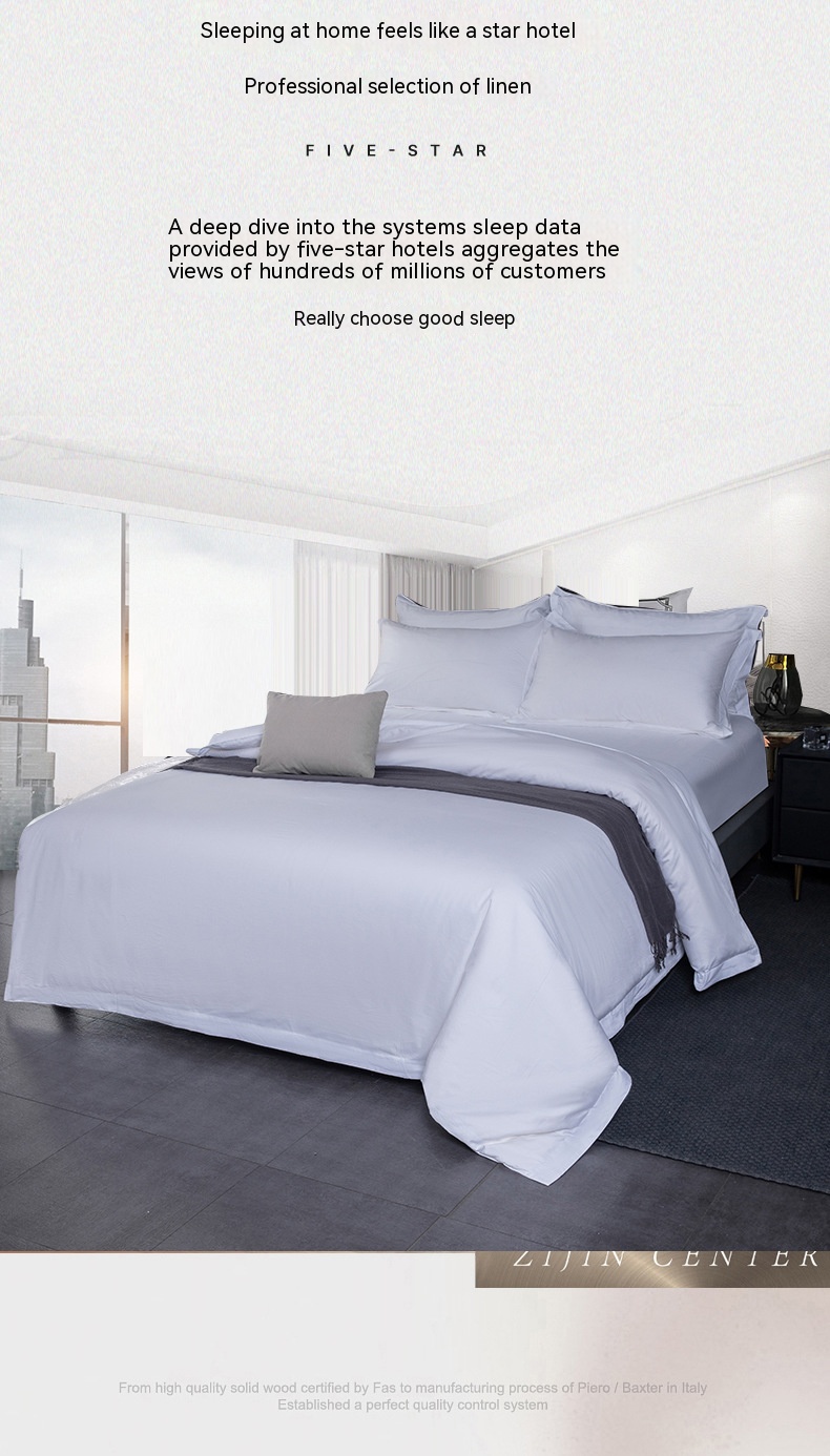 80 Fabric Count Cotton Hotel Bed Sheet Set for Customized Bedsheets in White Color