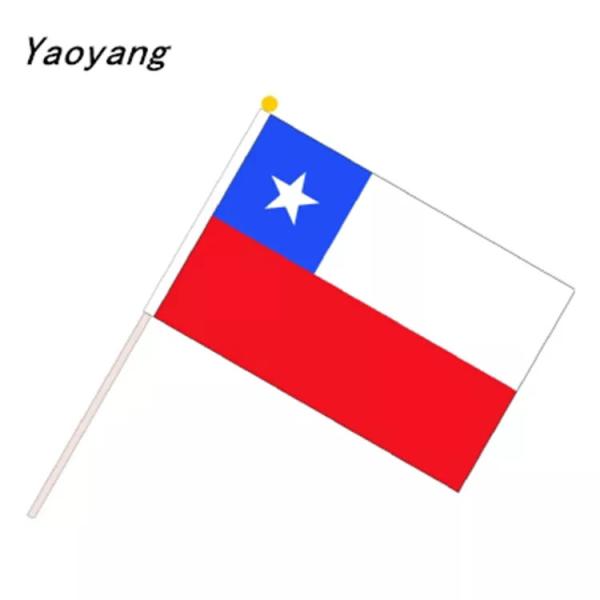 Buy cheap Chilean Hand Held Flags Outdoor Waving Polyester Custom Logo from wholesalers