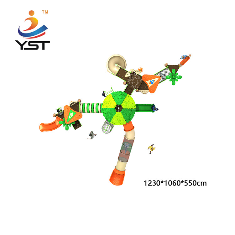 Kindergarten Plastic Kids Playground Slide Entertaining Combination