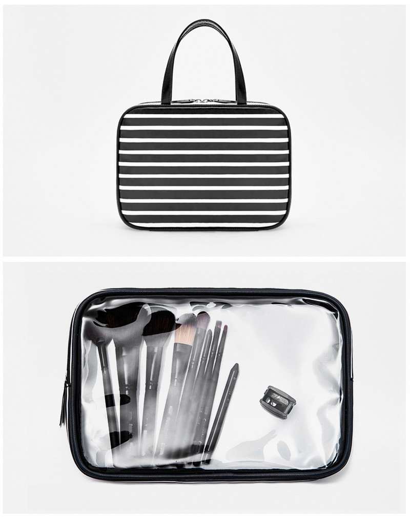 Zipper Large Capacity Waterproof PU Wash Toiletry Bag For Women