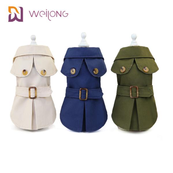 Buy cheap Button Opening Dust Cat Winter Wear Plaid Cotton Canvas Pet Windbreaker For Dogs from wholesalers