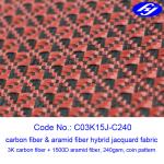 Buy cheap Jacquard Coin Pattern Carbon Aramid Fabric Black / Red Carbon Aramid Hybrid from wholesalers