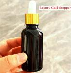 10ml 20ml 30ml 50ml empty round Essential Oil Bottle Shiny Black Glass Dropper