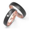 Buy cheap Inner ring rose gold black titanium encrusted zircon couple ring from wholesalers