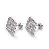 Buy cheap Geometric Figure 925 Silver CZ Earrings Unisex Octagon Stud Earrings from wholesalers