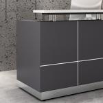 Modern Minimalist Wood Reception Desk With Dark Front Panels Office Hotel
