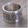 Buy cheap Retro Vintage Engraved Words Skull Sterling Silver Band Ring (036901) from wholesalers