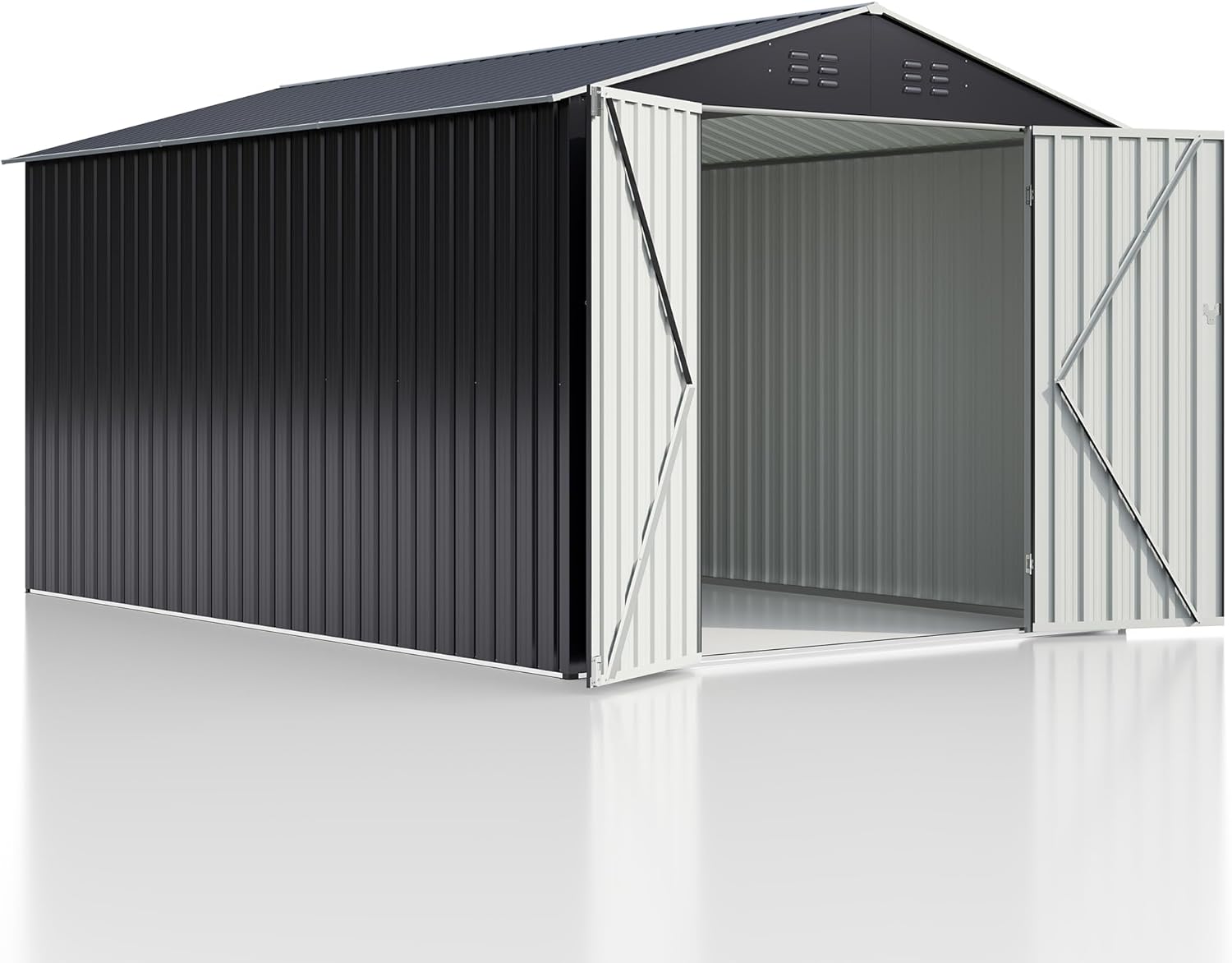Waterproof 8 x 12 FT Metal Garden Shed with 4 Vents and Durable Design from AJUNION