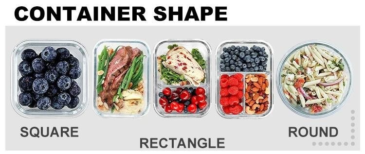 580 Ml Glass Fruit Bowl Portable Food Salad Box Packaging Lunch Box