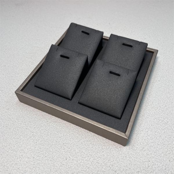 Buy cheap Ring Earring Pendant Necklace Jewelry Trays Displays PU Wooden Jewelry Exhibition Display from wholesalers