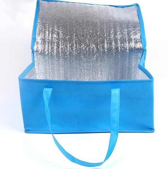 Reusable aluminium foil thermal insulation material cooler bag for picnic with Strapping tape closureRecycled PP Woven Plast