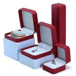 Custom Luxury Jewelry Packaging Box with Handmade Red Leather Exquisite