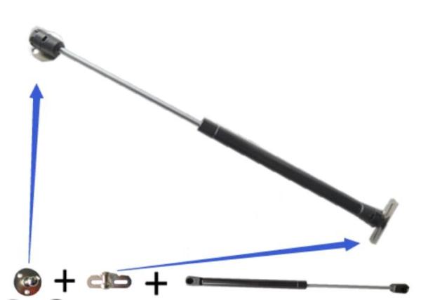 Widely Used Industrial Gas Springs / Lift Support Hardware Fittings Adjustable
