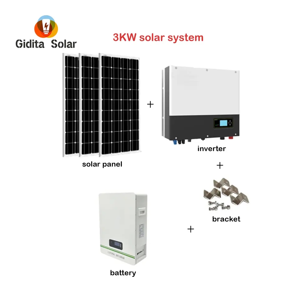 Wholesale 3kw off grid solar system with solar panel controller battery for outdoor golf cart
