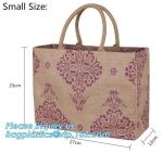 Custom eco friendly waterproof tote shopping jute pouch bag burlap linen packing