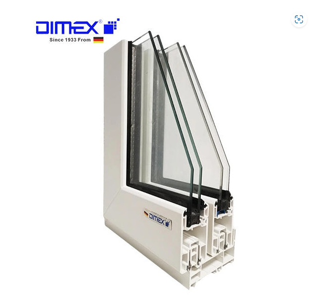 88mm Sliding Door Window White UPVC Profiles Profiles For DIMEX Edelweiss Series