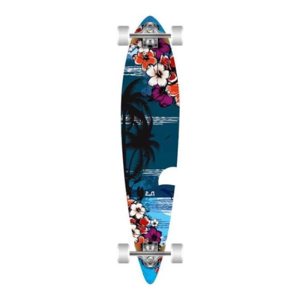 Punked Skateboards Tropic Night Pintail Longboard Complete Skateboard - 9.75" x