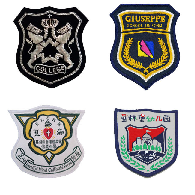 Letterman Jackets School Logo Iron On Patches Merrowed Border