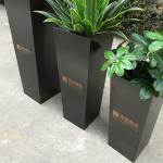 Large outdoor stainless vertical type flower pot rectangle planters