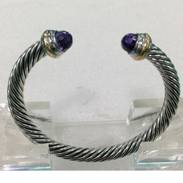 Buy cheap (B-11) Wholesale Fashion jewelry Cable Classic Bracelet with Amethyst and Gold For Women from wholesalers