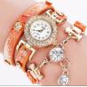 Buy cheap Newest design Long Strap Diamond Chain Fashion Lady Leather Bracelet Watches from wholesalers