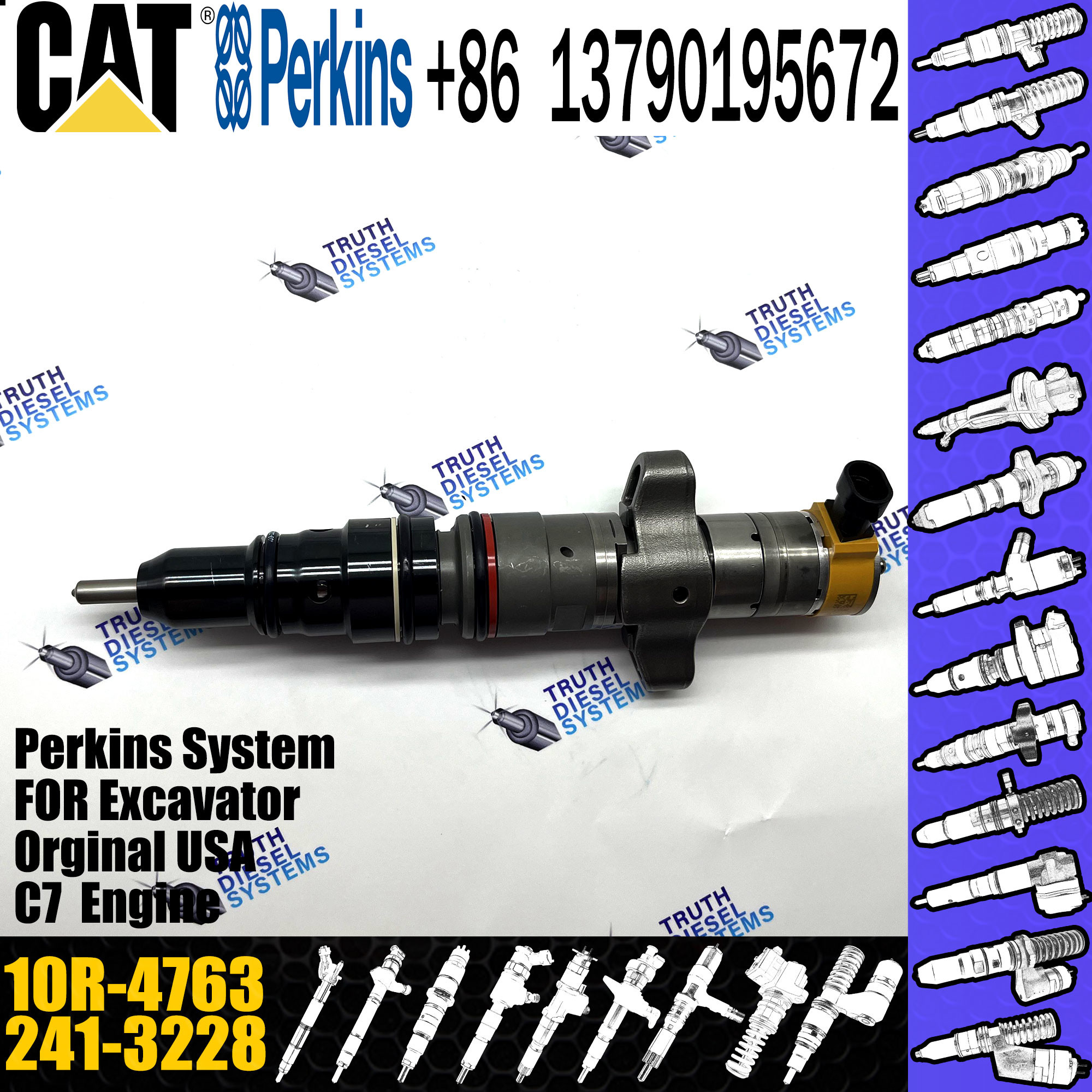 241-3400 Common Rail Fuel Injector 2413400 241-3228 10R-4763 for C7 Engine