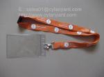 Cheap customized logo printed polyester lanyard with plastic badge sleeve,