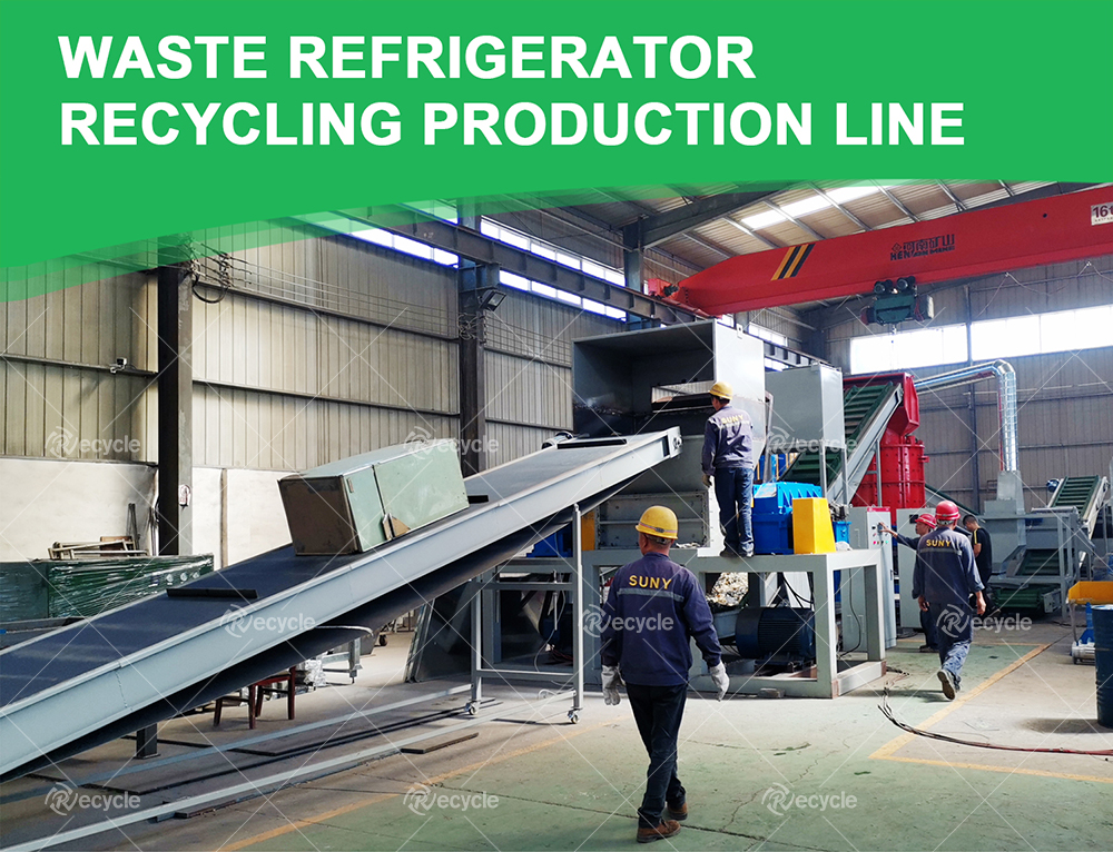 Large / Small Capacity Waste Refrigerator Recycling Line Eco Friendly
