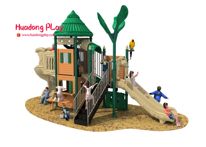 Woods Series Outdoor Playground Slides Pipe Galvanized Desirable For Children