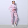 Buy cheap ZHIHUI Zipper Seamless Yoga Sets Sweat Wicking Zip Up Long Sleeve Crop Top from wholesalers